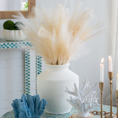 Round Terracotta Vase - Natural White Finish