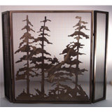 Tall Pines 3 Panel Fireplace Screen