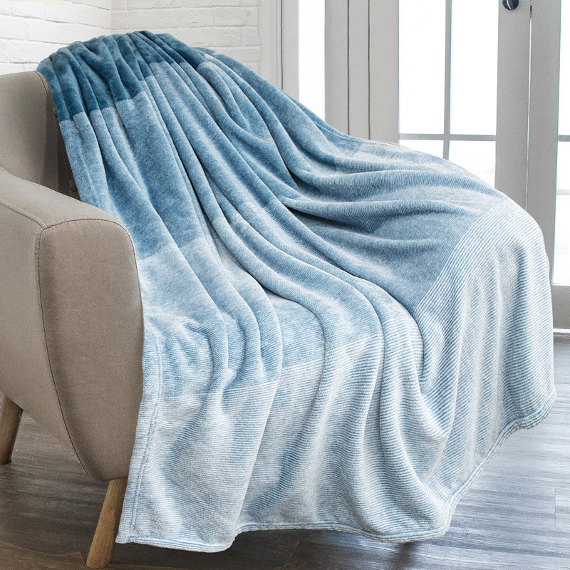  Couverture décorative super douce et douillette, Bleu, 50 po x 60 po