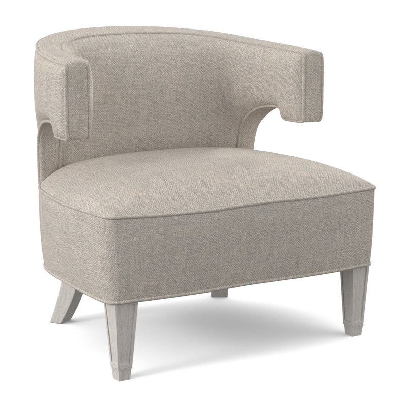 Laurel Barrel Chair, Bisque, Filigree Ivory 100% Polyester