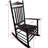 Adult Balcony Porch Rocking Chair In Black - Solid Hardwood Build, Comfortable Wide Seat & Armrest, Slatted Back, Easy Assembly Process, 280Lbs Weight Boundary For And Wood Build Spacious Armrest-1019441562
