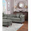 Ensemble modulaire en similicuir respirant gris ardoise 2X Causeuse / méridienne réversible et 2X coussins de repose-pieds capitonnés-342776083