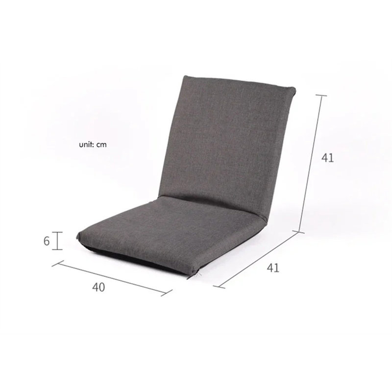Floor Chair With Back Support, Large Foldable Padded Meditation Cushion Chair, Folding Backrest With 6 Adjustable Positions For Home Living Room