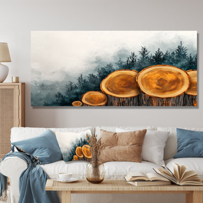 «Gomilla Pine Trees on a Top of Wood Slide III», art mural sur toile