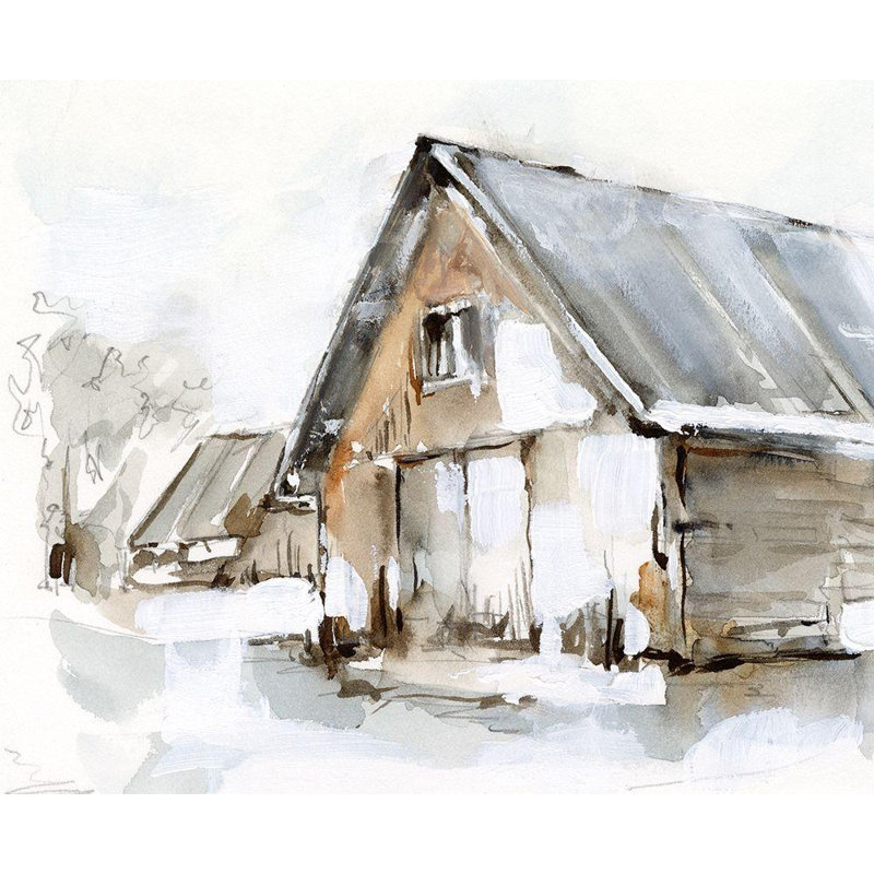 «Red Barrel Studio®» par Harper, Ethan, art sur toile tendue: Dilapidated Barn I, H 20 po x l 24 po