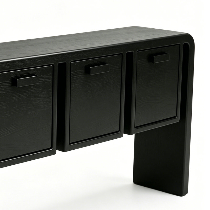 Console Mid-Century, 31.5" H x 63" W x 15.7" D