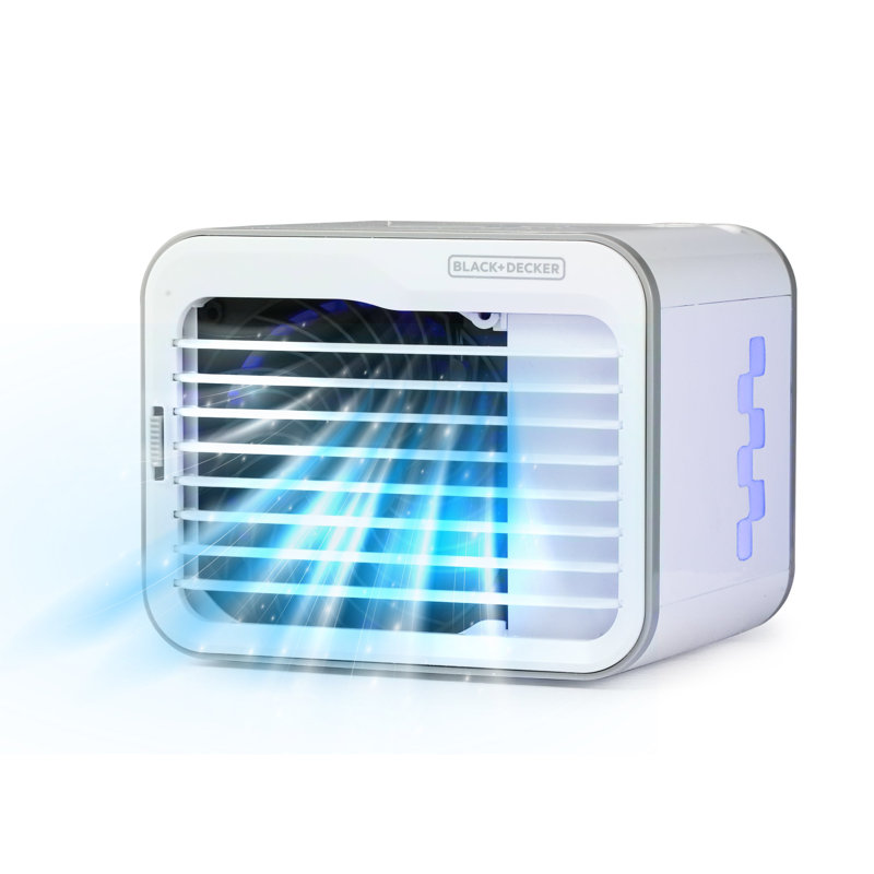BDE Series DECKER Desktop Air Cooler with 3-Speeds, Evaporative Air Cooler with 0.5L Water Tank, White