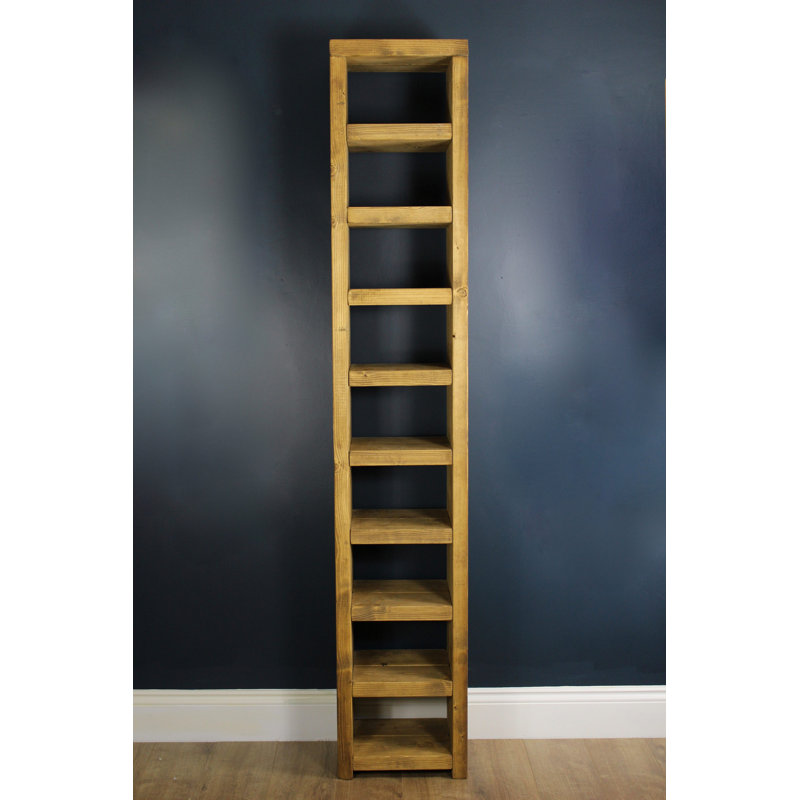 Buxton 9 Pair Solid Wood Shoe Rack, Dark Oak