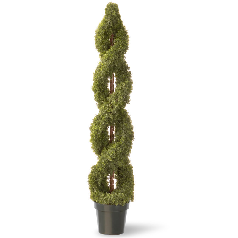 Spirale de cèdre artificiel double, H 60 po x l 12 po x P 12 po
