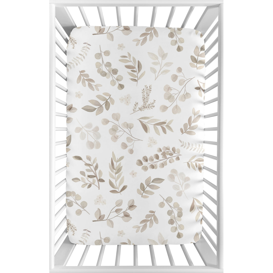 Botanical Leaf Mini Fitted Crib Sheet Sweet Jojo Designs