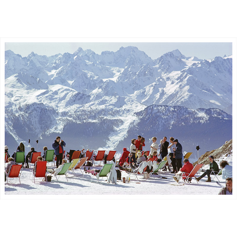 Lounging In Verbier Print by Slim Aarons, Unframed, 32.5" H x 48.5" W x 0.1" D