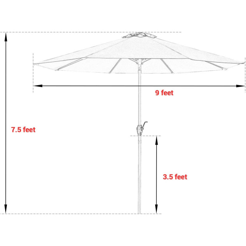 Parasol de marché 9 pi Juri, Beige