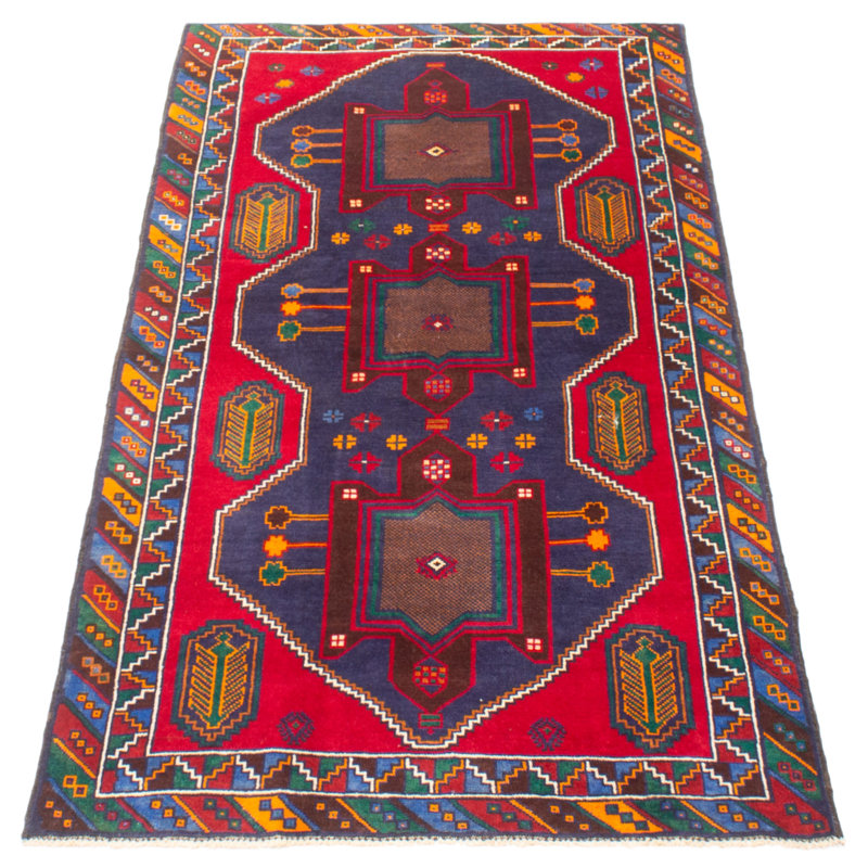 Tapis bleu marine Teimani 3 pi 5 po x 6 pi 9 po