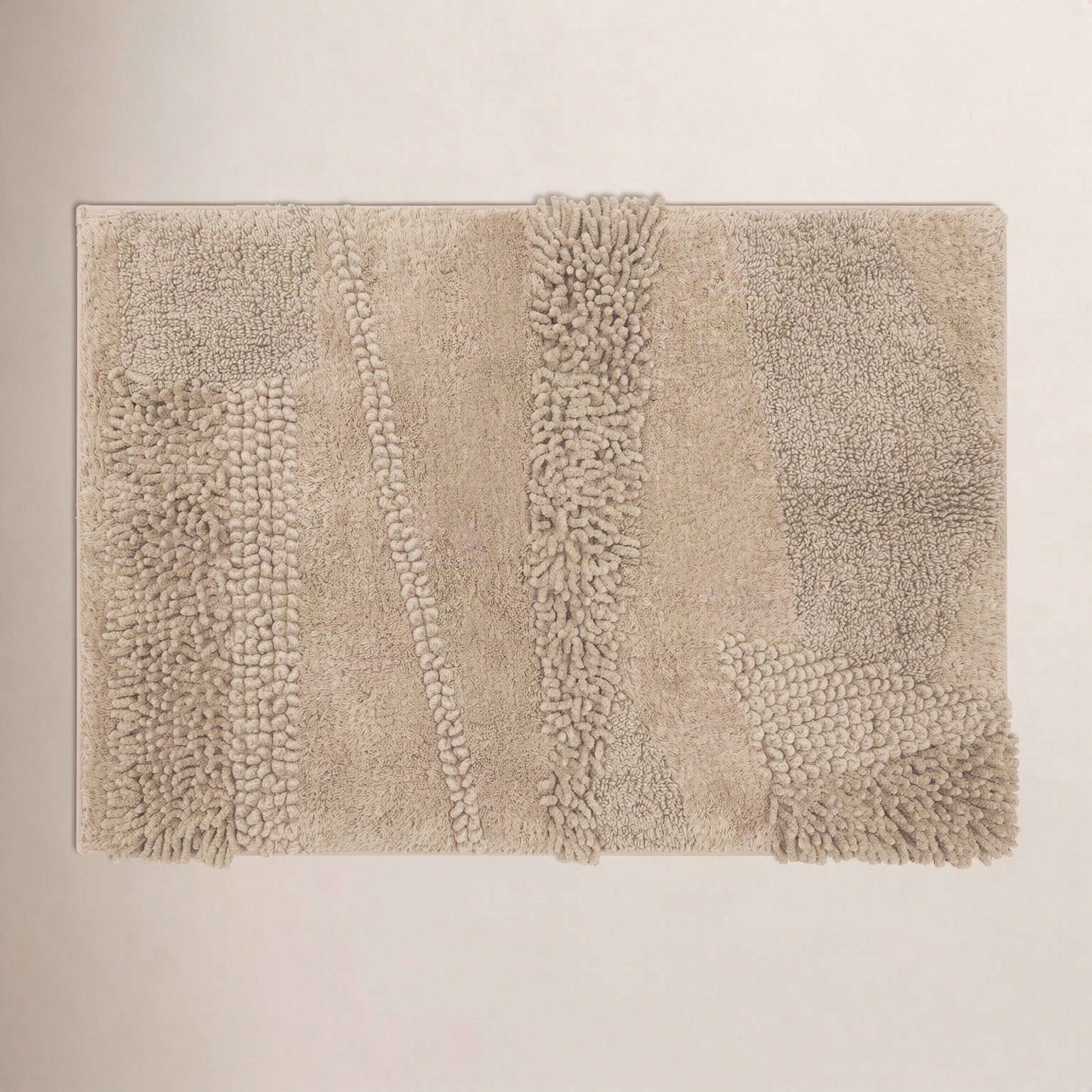 Laverne Cotton Bath Rug, 21" W x 34" L, Taupe