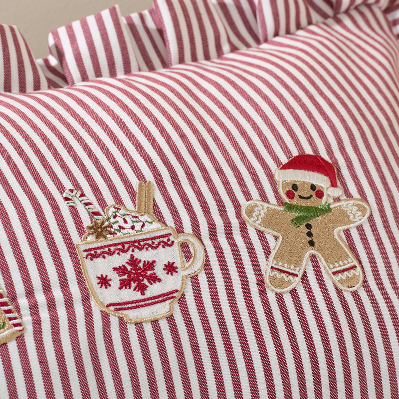 Christmas Gingerbread Stripe Cushion