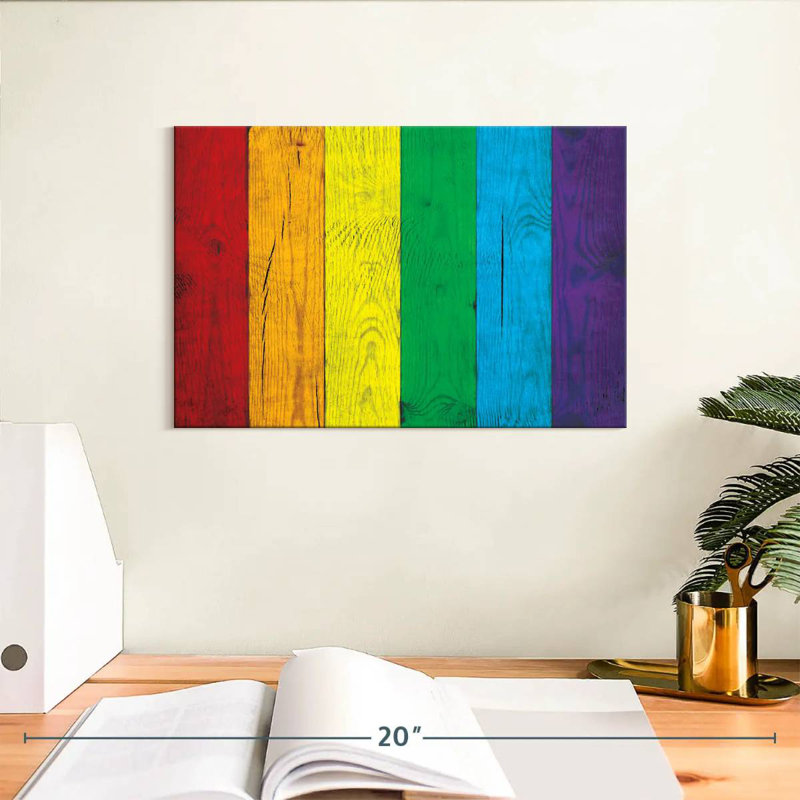 Fierté des couleurs sur bois, H 8 po x l 12 po