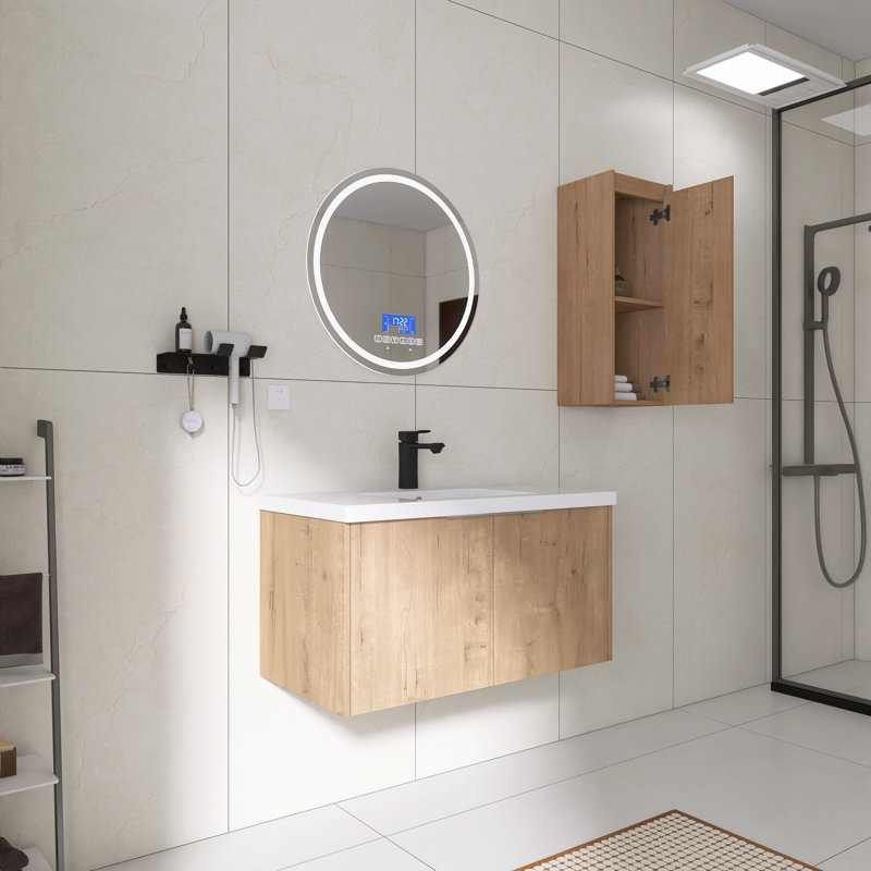 Ensemble de meuble-lavabo mural 36 "avec lavabo en résine et armoire murale, 36"