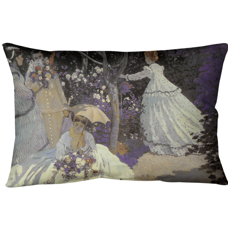Coussin Claude Monet, Mauve, Simili suède
