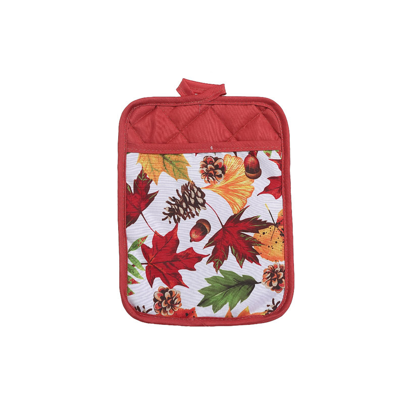 Support à casserole avec poche (feuillage d'automne) - ensemble de 6