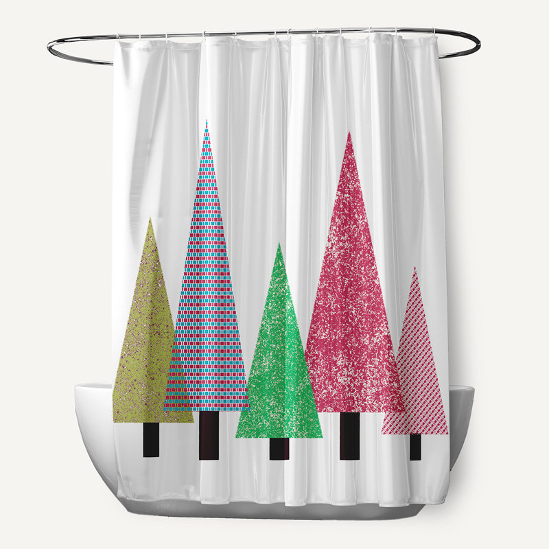 Rideau de douche Triangle Trees, Vert vif
