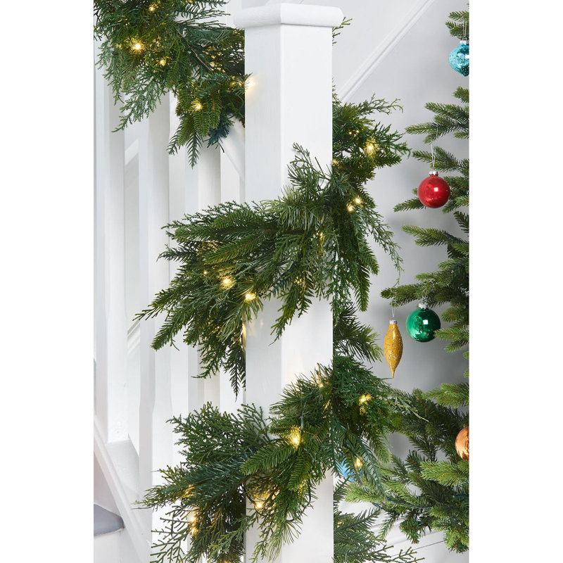 35.56cm Lighted Faux Garland with Lights