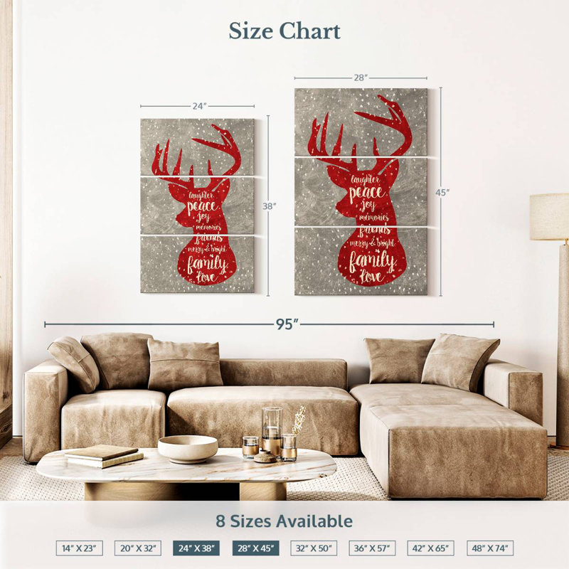 Lelend Red Xmas Deer, 38" H x 24" W