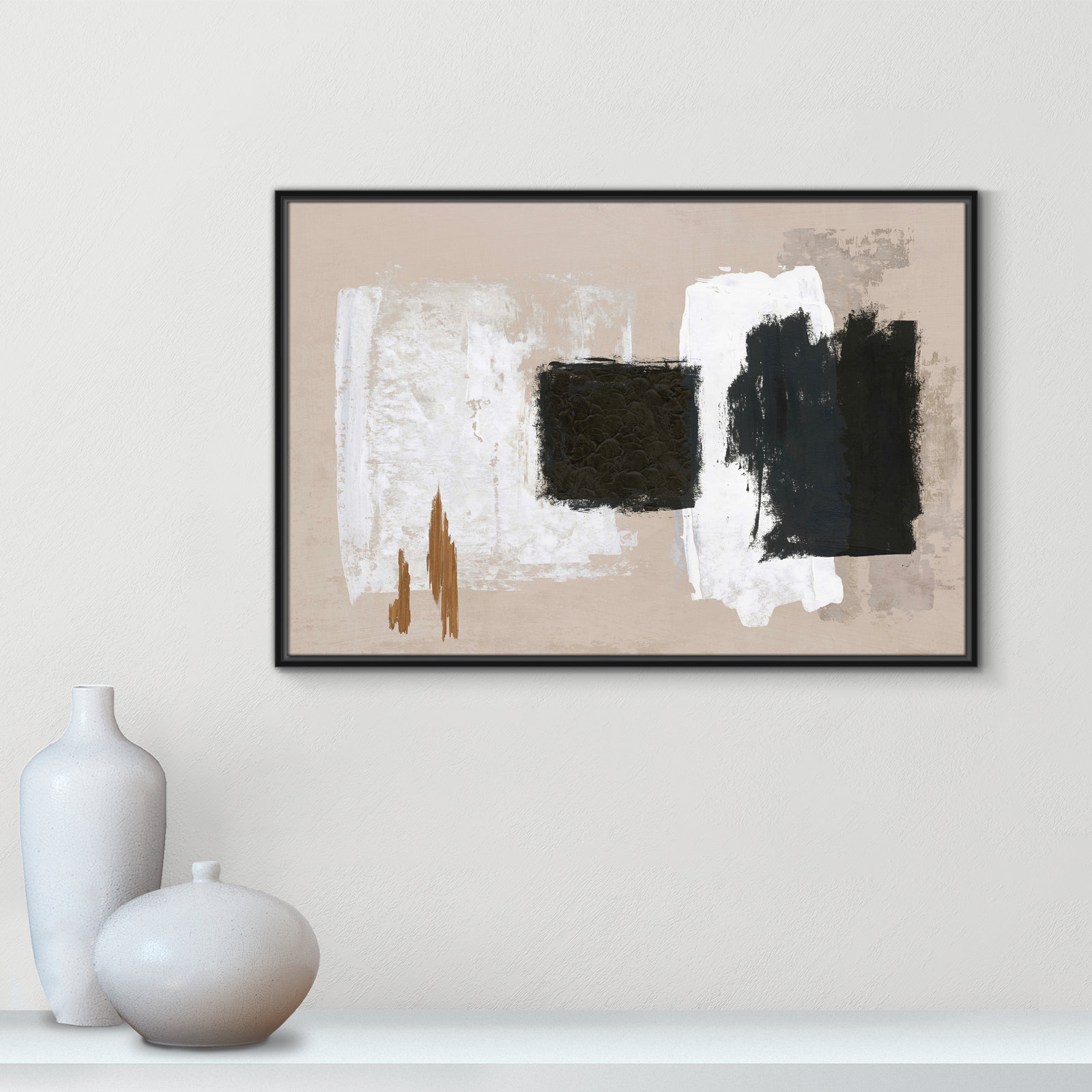 Imone "Golden Slate" Painting, Black, 25.5" H x 37.5" W