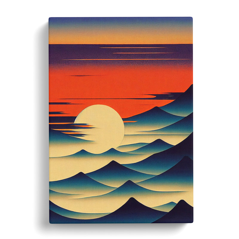 Munday Japanese Sunset Deco - Wrapped Canvas, 76cm H x 50cm W x 3cm D