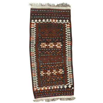 Hand Knotted Wool Area Rug in Red