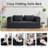 Convertible Folding Sofa Bed, 79" Queen Chenille Boneless Couch with Removable Armrests, No Assembly 2 Seater Sofa, Double Futon Couch for Living Room & Bedroom-2060349312