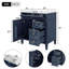 Meuble-lavabo de 30 po avec lavabo supérieur, meuble-lavabo moderne avec 2 tiroirs et tiroir escamotable, meuble-lavabo simple-1094908344