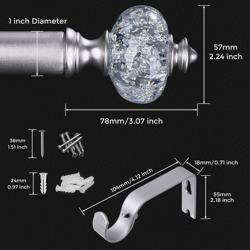 Silver Curtain Rod