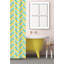 Rideau de douche jaune à chevrons bleu