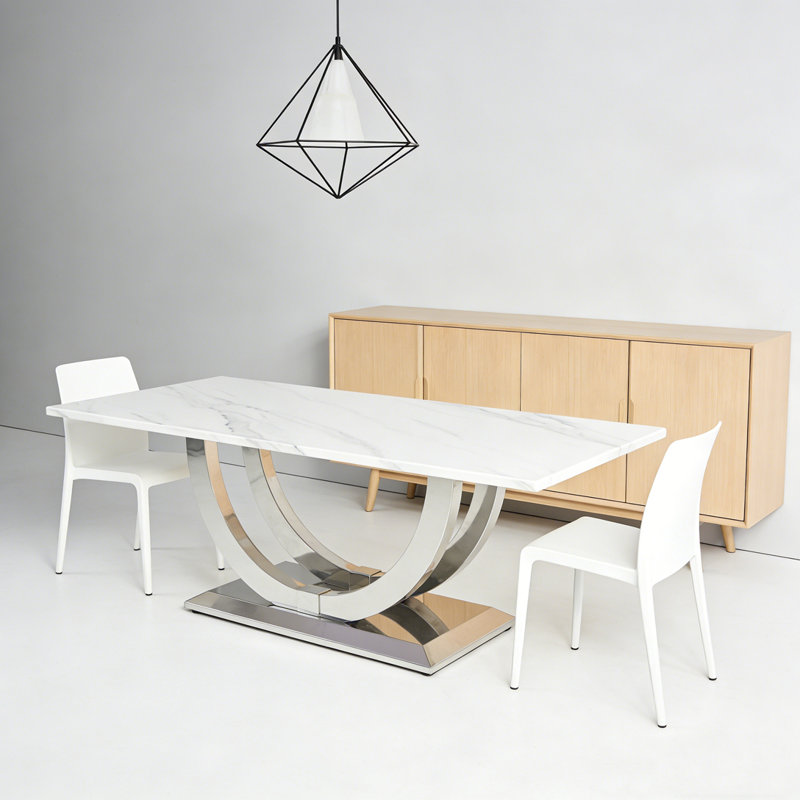 Table rectangulaire moderne 50,4 pouces, H 17,7 po x L 50,4 po x l 26,8 po