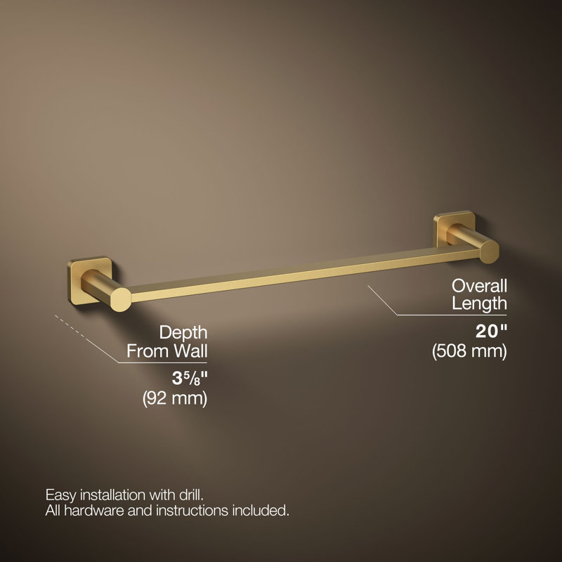 Parallel Towel Bar, Golden, 18"W