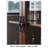 Functional Walnut Storage Cabinet with Glass Doors