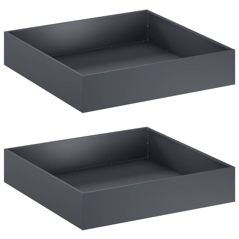 Planter, 20cm H x 80cm W x 80cm D, Anthracite, 2