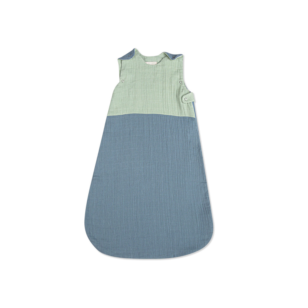 Green and Blue Baby Wearable Blanket, 100% Cotton Exterior, 1.2 TOG By Crane Baby Crane Baby 