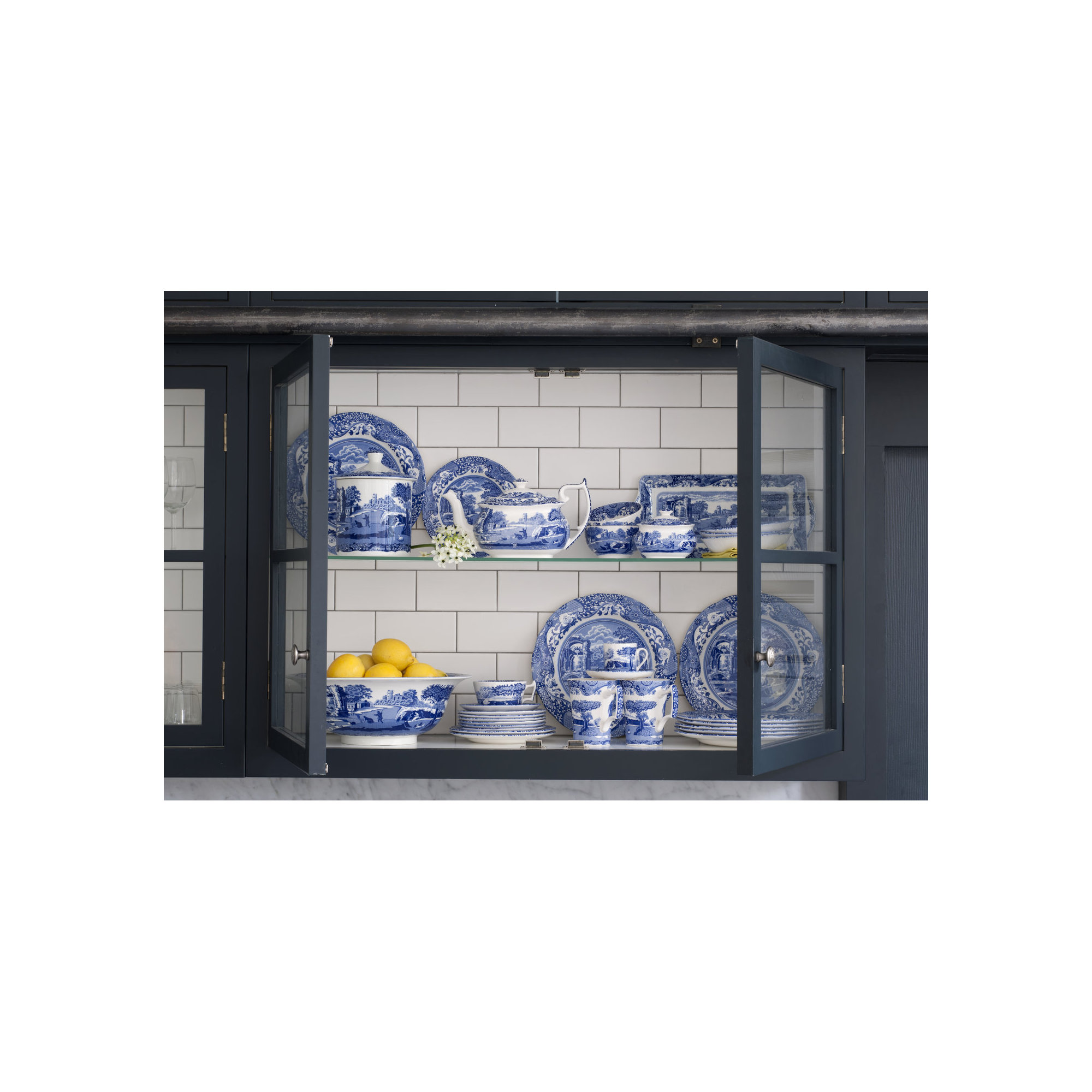 Spode Blue Italian Footed Cake Plate