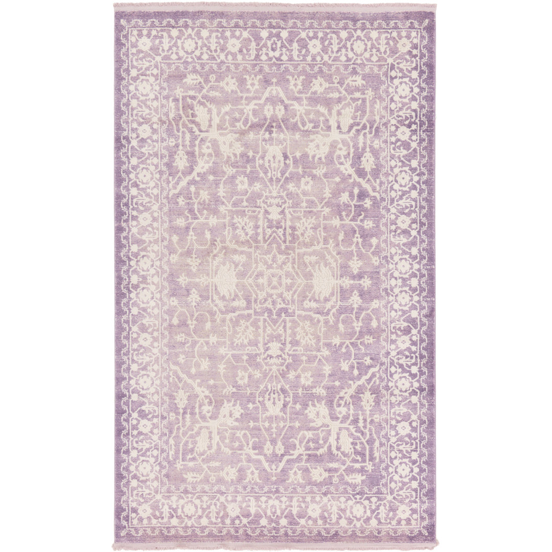 Danit Oriental Purple/Ivory Area Rug House of Hampton® Rug 