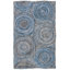 Tapis bleu / gris tissé à la main Glowacki-650310599