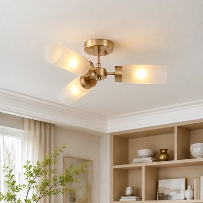 3-Light Dimmable 22.4'' W Semi Flush Mount