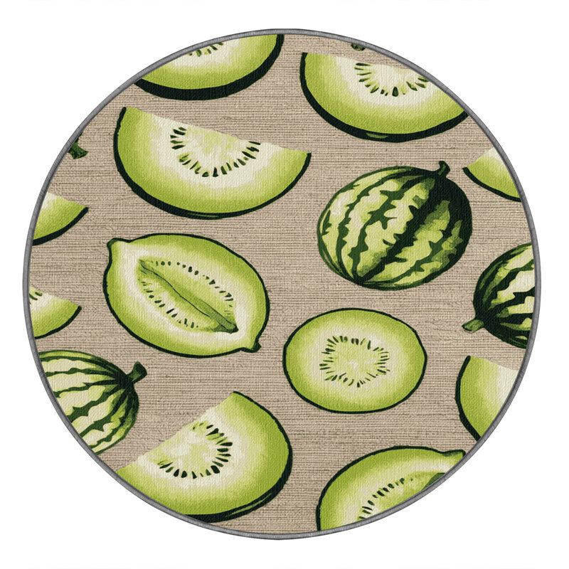  Tapis lavable à motif de fruits miellés, Rectangulaire 2 pi x 3 pi