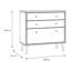 Mid-Century-Modern chest of drawers, EasyKlix by Forte quick assembly system, 3 drawers, tall feet, engineered wood, 89.8 cm W x 86.5 cm H x 41.5 cm D-123401138