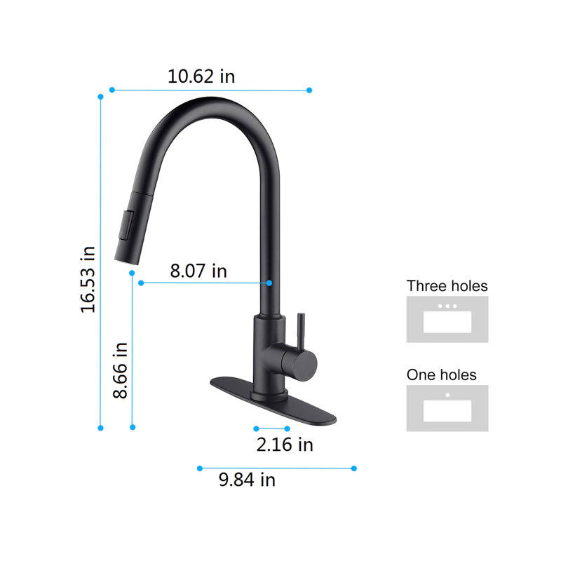 Touch Kitchen Faucet Pull Down - Matte Black, Stainless Steel Casted, 360 Rotating Spray For Sink Intensive Wash, , Corrosion & Rust , Single Handle Water Temperature And Flow Management With Black