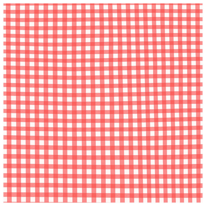 Coussins décoratifs rouges et blancs à motif vichy, 20 x 20 pouces