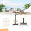 Parasol de patio extérieur en porte-à-faux à lumière DEL 11 pi avec manivelle et poids inclus Winon, parasol de piscine toutes saisons pour terrasse-50542028