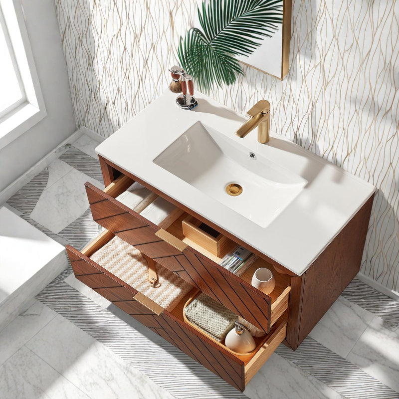 Meuble-lavabo moderne (avec meuble-lavabo et lavabo) avec rangement