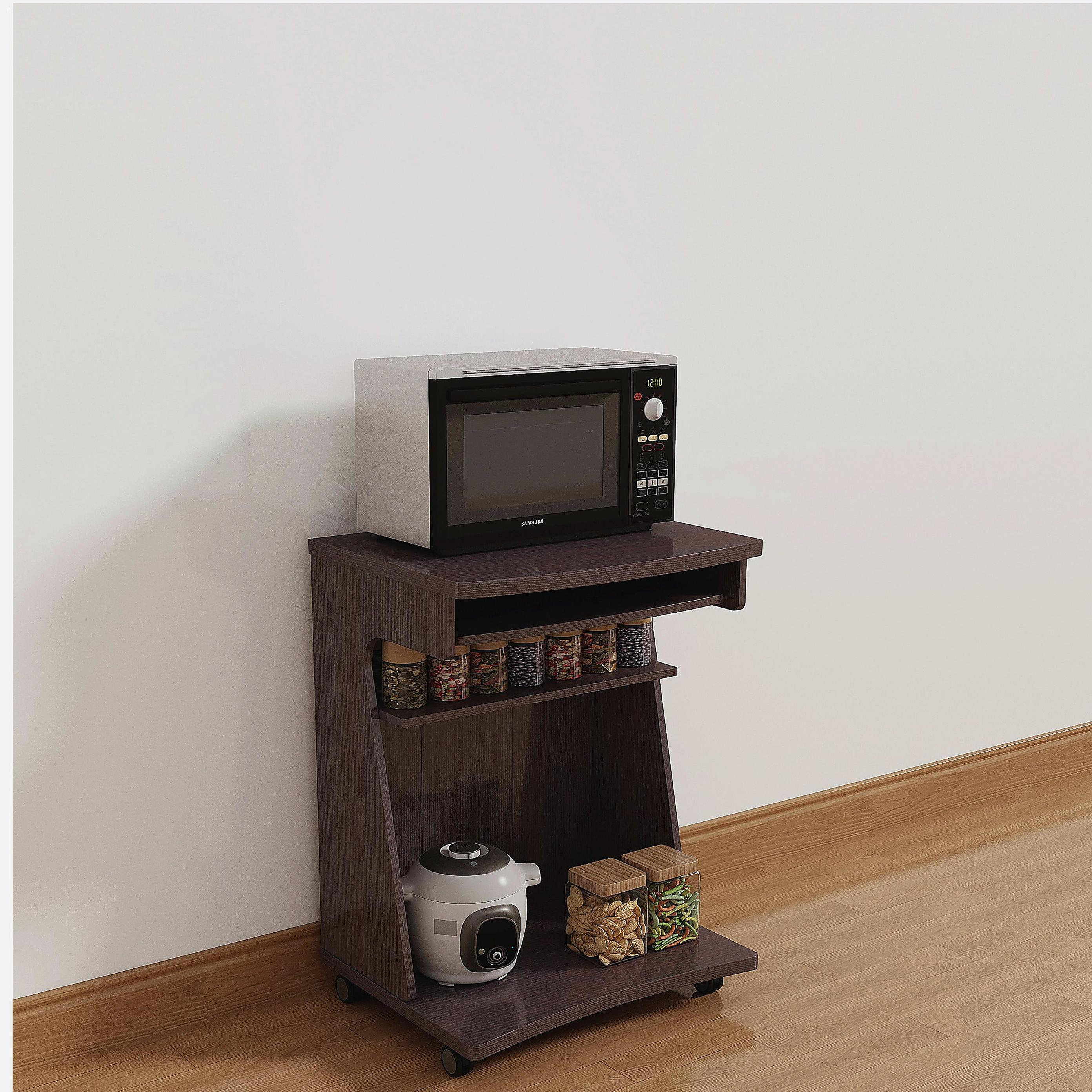 Latitude Run® A multi-functional trolley microwave oven cabinet kitchen ...