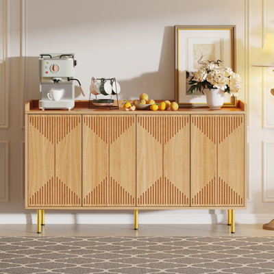 Ebern Designs 64" Vertical-Striped 4-Door Sideboard